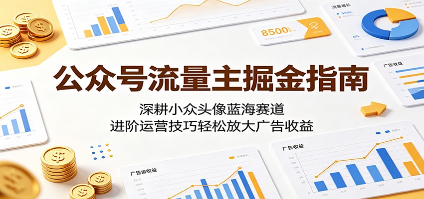 公众号流量主掘金指南:深耕小众头像蓝海赛道,进阶运营技巧轻松放大广告收益-桀创项目掘金社