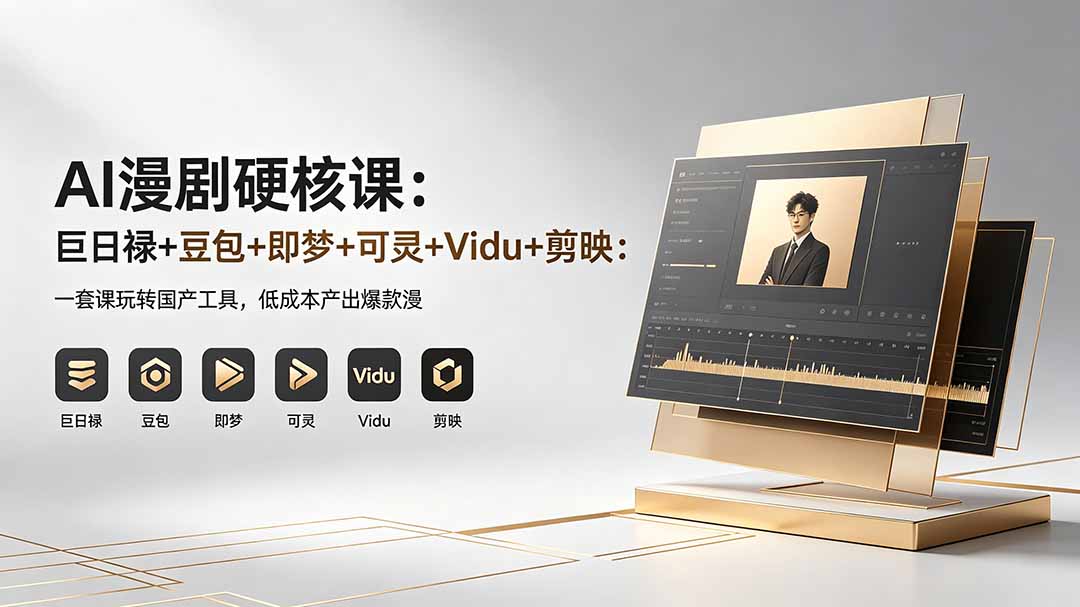 AI漫剧硬核课：巨日禄+豆包+即梦+可灵+Vidu+剪映：一套课玩转国产工具，低成本产出爆款漫剧-桀创项目掘金社
