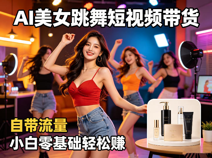 AI美女跳舞短视频带货：自带流量，小白零基础轻松賺，详细拆解-桀创项目掘金社
