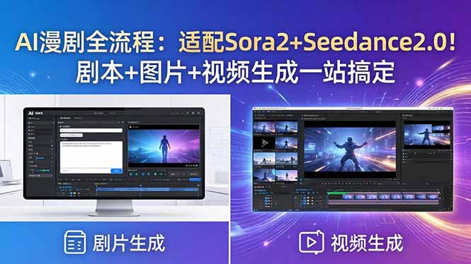 AI漫剧全流程：适配Sora2+Seedance2.0！剧本+图片+视频生成一站搞定-桀创项目掘金社