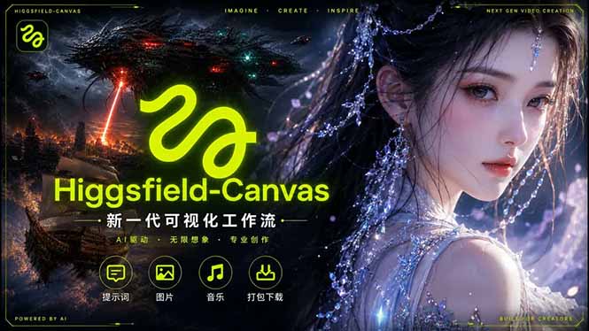 Higgsfield Canvas AI视频制作详解,节点式工作流搭建,重构新式视频创作完整教程-桀创项目掘金社