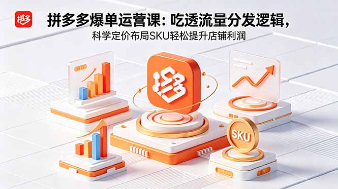 拼多多爆单运营实战课:吃透流量分发逻辑,科学定价布局SKU轻松提升店铺利润-桀创项目掘金社