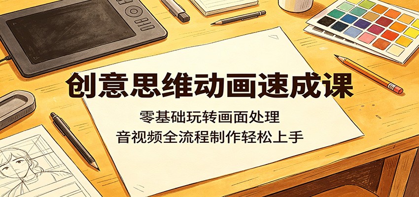 创意思维动画速成课：零基础玩转画面处理，音视频全流程制作轻松上手-桀创项目掘金社