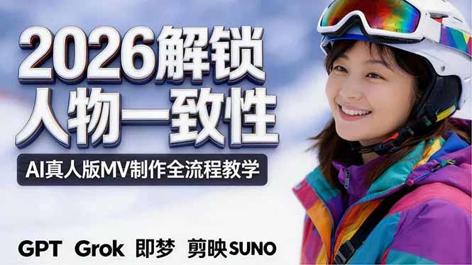 2026独创解锁人物一致性：AI真人版MV制作，不讲空话，不拼概念，全流程实操-桀创项目掘金社