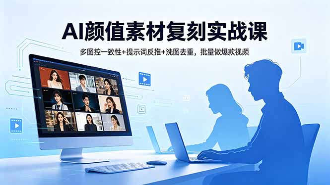 AI颜值素材复刻实战课，多图控一致性+提示词反推+洗图去重，批量做爆款视频-桀创项目掘金社