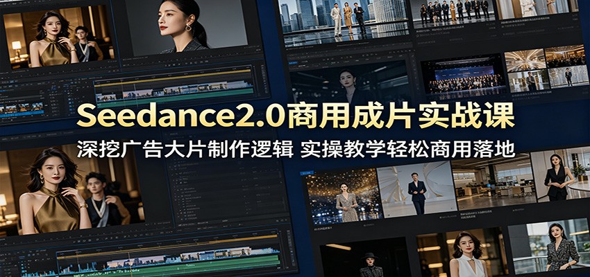 Seedance2.0商用成片实战课:深挖广告大片制作逻辑,实操教学轻松商用落地-桀创项目掘金社