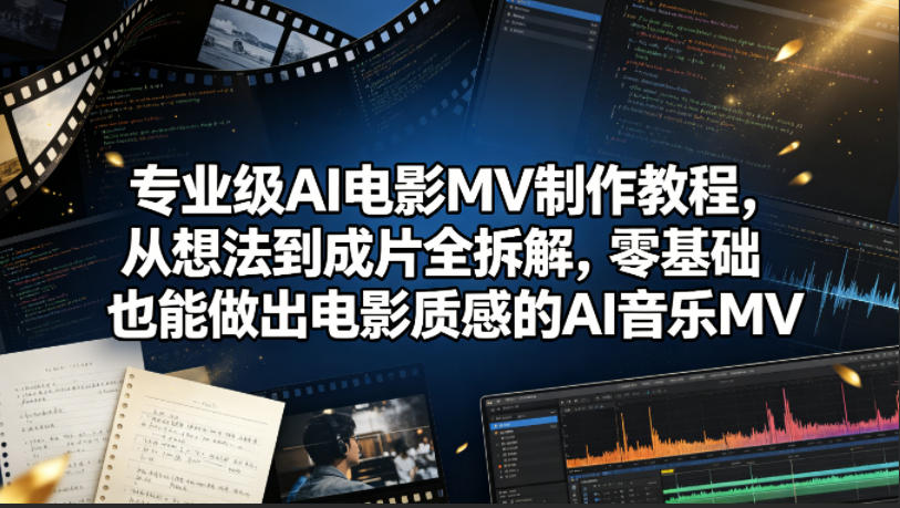 专业级AI电影MV制作教程，从想法到成片全拆解，零基础也能做出电影质感的AI音乐MV-桀创项目掘金社