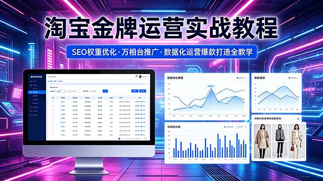2026 淘宝金牌运营实战教程,SEO权重优化万相台推广,数据化运营爆款打造全教学-桀创项目掘金社