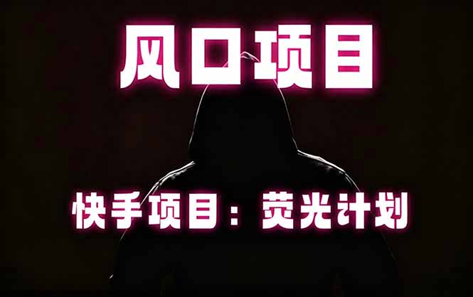 快手风口项目,荧光计划托管,长期稳定,适合批量做-桀创项目掘金社
