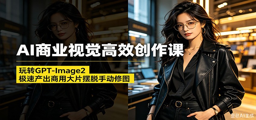 AI商业视觉高效创作课：玩转GPT-Image2，极速产出商用大片摆脱手动修图(更新)-桀创项目掘金社