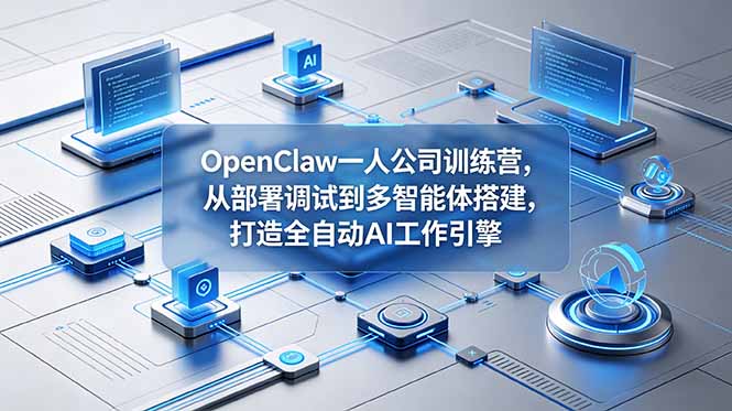 OpenClaw 一人公司训练营，从部署调试到多智能体搭建，打造全自动 AI 工作引擎-桀创项目掘金社