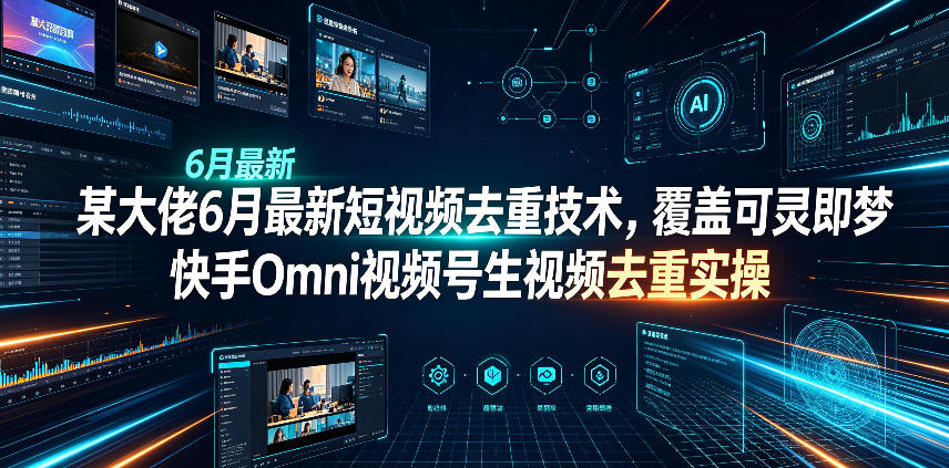 某大佬6月最新短视频去重技术,覆盖可灵即梦快手Omni视频号生视频去重实操-桀创项目掘金社