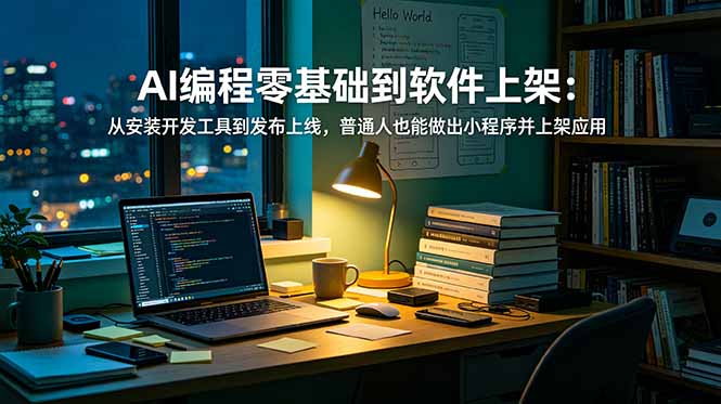 AI编程零基础到软件上架：从安装开发工具到发布上线，普通人也能做出小程序并上架应用商店-桀创项目掘金社