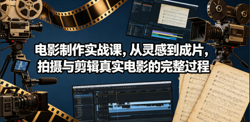 电影制作实战课，从灵感到成片，拍摄与剪辑真实电影的完整过程【原创双语字幕】-桀创项目掘金社