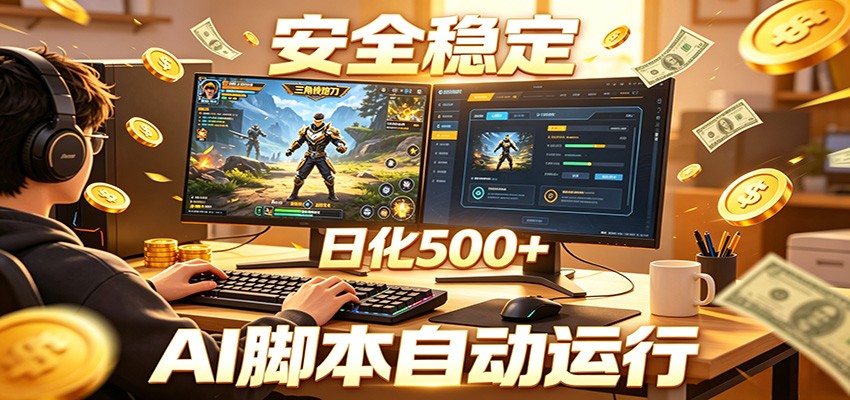 三角洲全自动挂机,AI脚本躺赚,日化500+-桀创项目掘金社