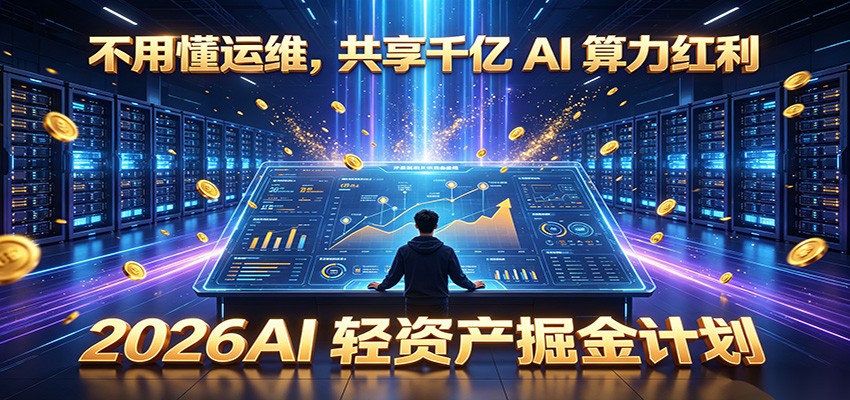 不用懂运维,共享千亿 AI 算力红利,2026AI 轻资产掘金计划-桀创项目掘金社