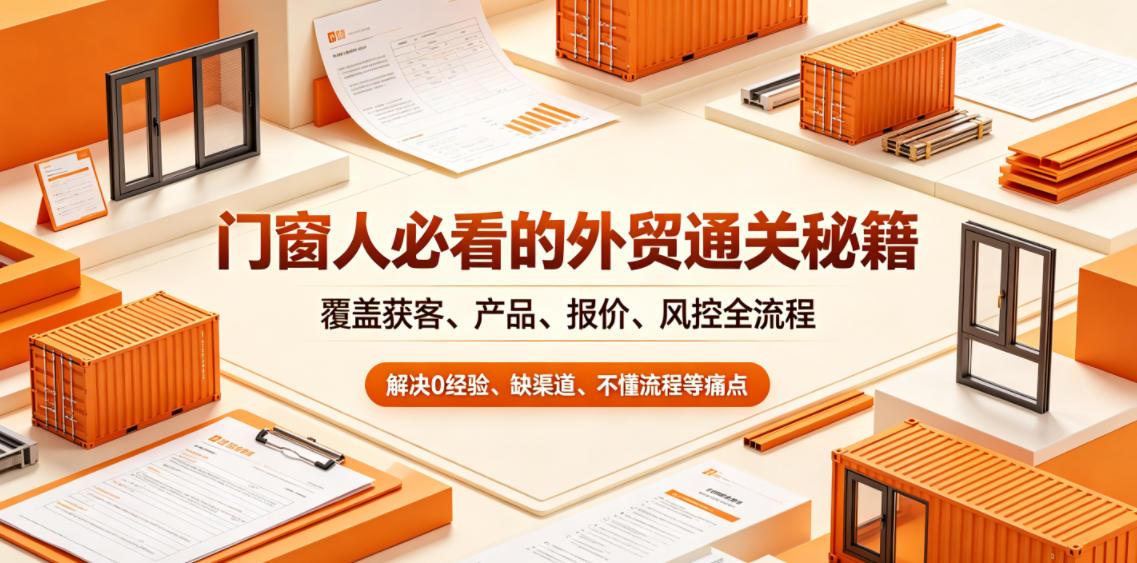 门窗人必看的外贸通关秘籍，块覆盖获客、产品、报价、风控全流程，解决0经验、缺渠道、不懂流程等痛点-桀创项目掘金社