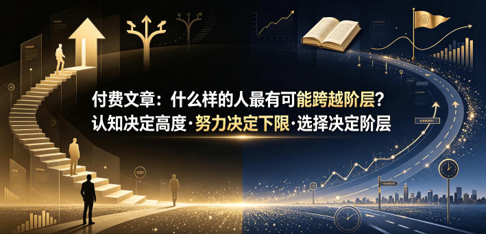付费文章:什么样的人最有可能跨越阶层?认知决定高度·努力决定下限·选择决定阶层-桀创项目掘金社