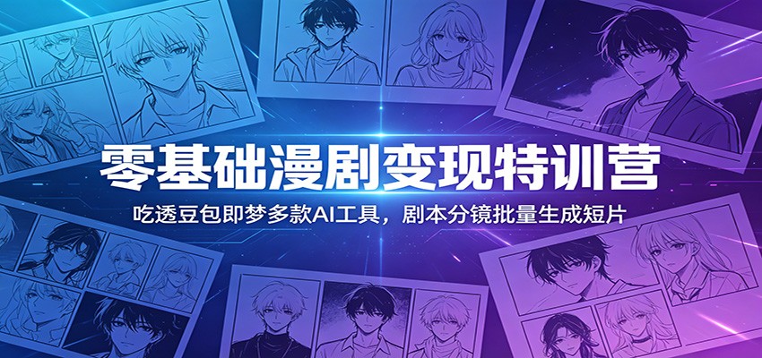 零基础漫剧变现特训营：玩转豆包即梦多款AI工具，剧本分镜批量生成短片-桀创项目掘金社