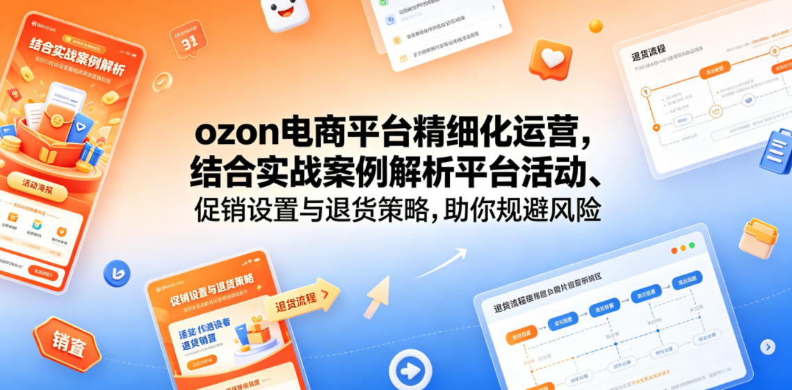 ozon电商平台精细化运营，结合实战案例解析平台活动、促销设置与退货策略，助你规避风险、提升销量-桀创项目掘金社