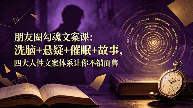 朋友圈勾魂文案课：洗脑+悬疑+催眠+故事，四大人性文案体系让你不销而售-桀创项目掘金社