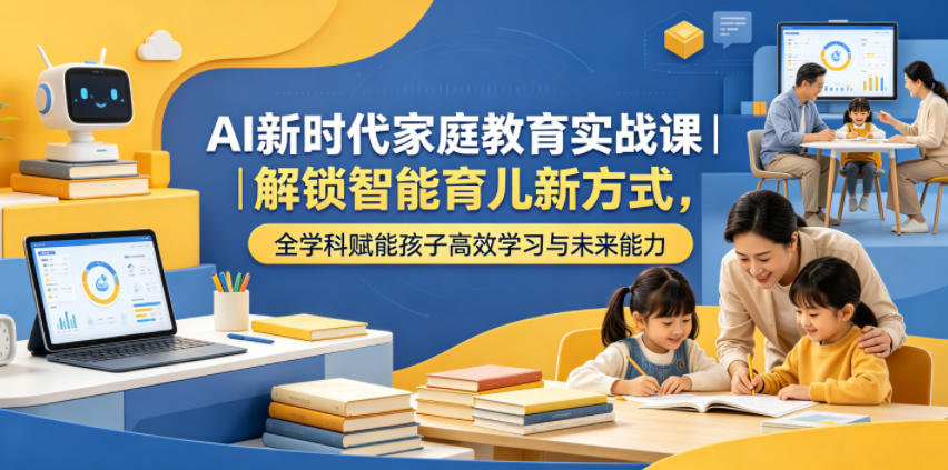 AI新时代家庭教育实战课｜解锁智能育儿新方式，全学科赋能孩子高效学习与未来能力-桀创项目掘金社