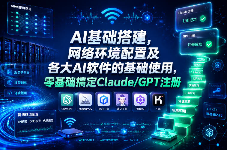 AI基础搭建,网络环境配置及各大AI软件的基础使用,零基础搞定Claude/GPT注册-桀创项目掘金社