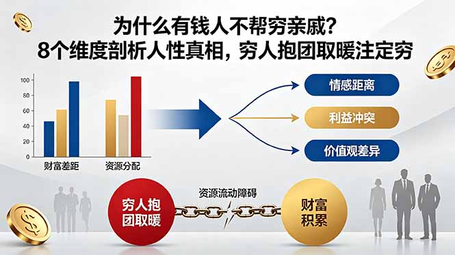 付费文章:为什么有钱人不帮穷亲戚?8个维度剖析人性真相,穷人抱团取暖注定穷-桀创项目掘金社