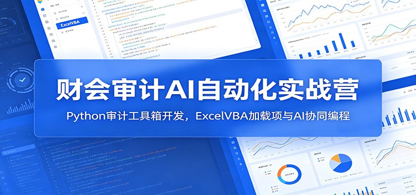 财会审计AI自动化实战营：Python审计工具箱开发，ExcelVBA加载项与AI协同编程-桀创项目掘金社