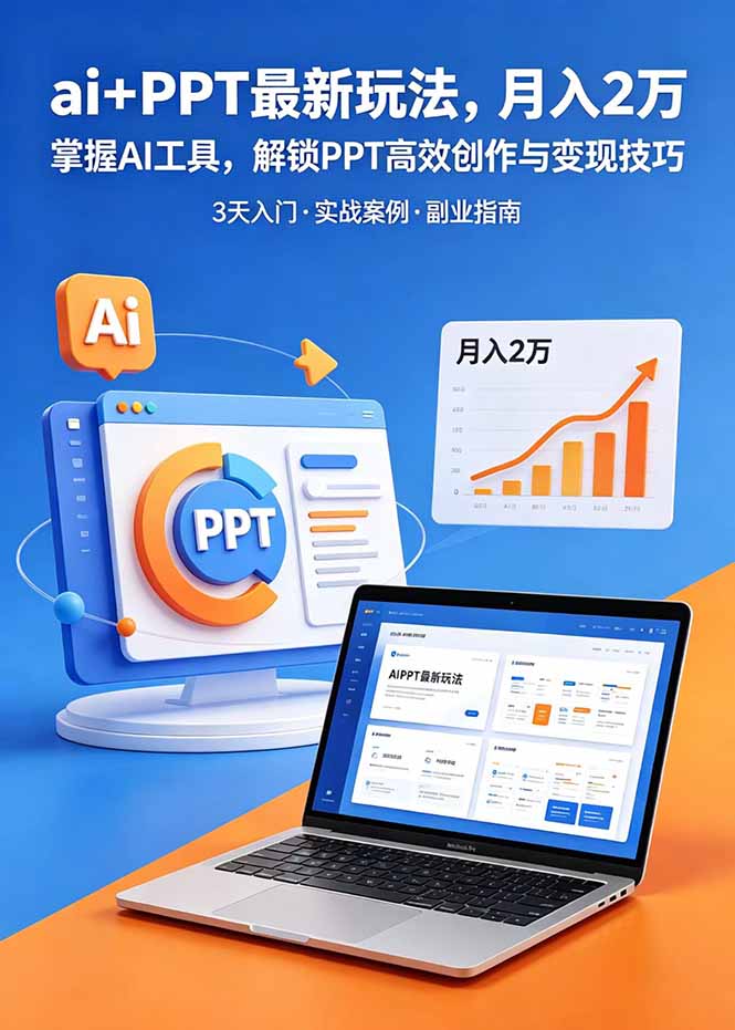 ai+PPT最新玩法，月入2万掌握AI工具，解锁PPT高效创作与变现技巧3天入门，实战案例·副业指南-桀创项目掘金社