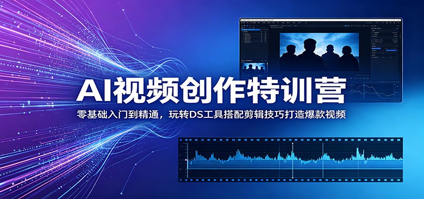 AI视频创作特训营：零基础入门到精通，玩转DS工具搭配剪辑技巧打造爆款视频-桀创项目掘金社