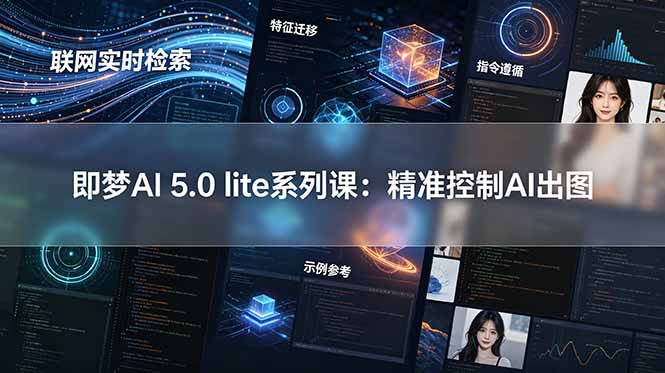 即梦AI 5.0 lite实战课:联网实时检索+特征迁移+指令遵循+示例参考,精准控制AI出图-桀创项目掘金社