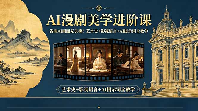 告别AI画面无灵魂!AI漫剧美学进阶课-更新,艺术史+影视语言+AI提示词全教学-桀创项目掘金社