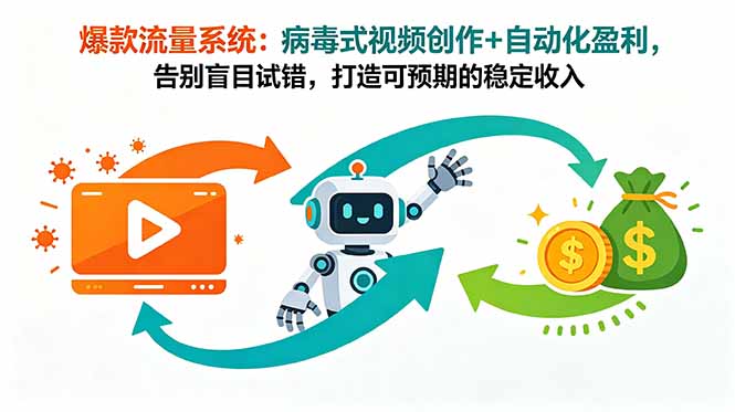 爆款流量系统：病毒式视频创作+自动化盈利，告别盲目试错，打造可预期的稳定收入-桀创项目掘金社