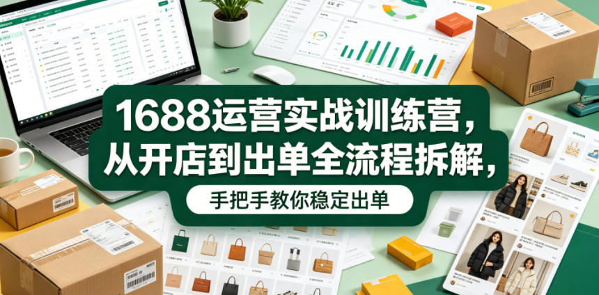 1688运营实战训练营,从开店到出单全流程拆解,手把手教你稳定出单(更新0620)-桀创项目掘金社