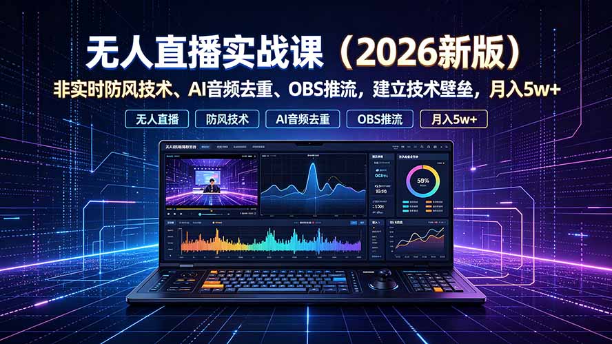 无人直播实战课(更新7月-桀创项目掘金社