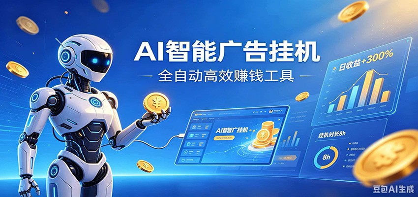 AI智能广告挂机,小白轻松上手,在家自动赚收益-桀创项目掘金社