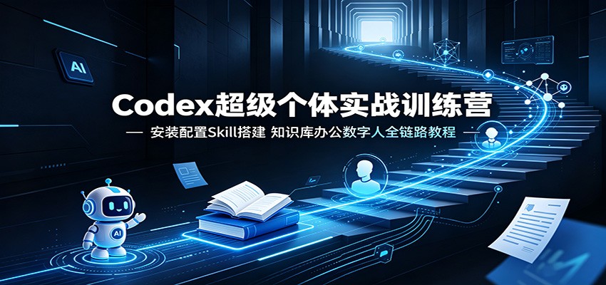 Codex超级个体实战训练营：安装配置Skill搭建，知识库办公数字人全链路教程-桀创项目掘金社