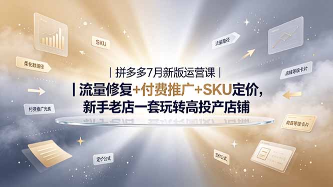 2026拼多多掘金运营私教大课-7月,流量推广定价申诉全覆盖,一套打法稳定店铺长期出单-桀创项目掘金社