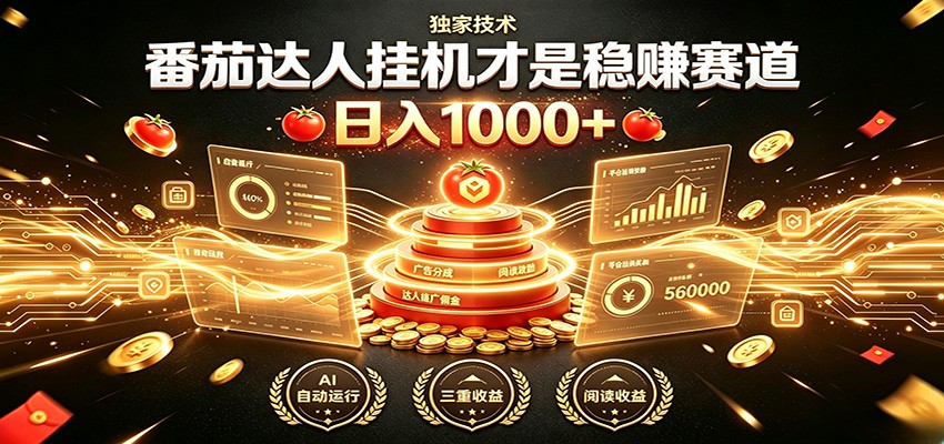 别再瞎找副业！番茄达人挂机才是稳赚赛道 日入1000+-桀创项目掘金社