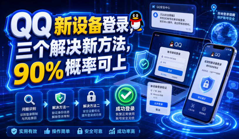 QQ新设备登录，三个解决新方法，90%概率可上-桀创项目掘金社
