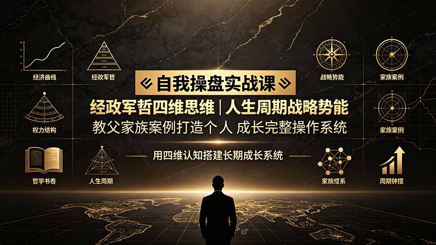自我操盘实战课：经政军哲四维思维｜人生周期战略势能｜教父家族案例打造个人成长完整操作系统-桀创项目掘金社