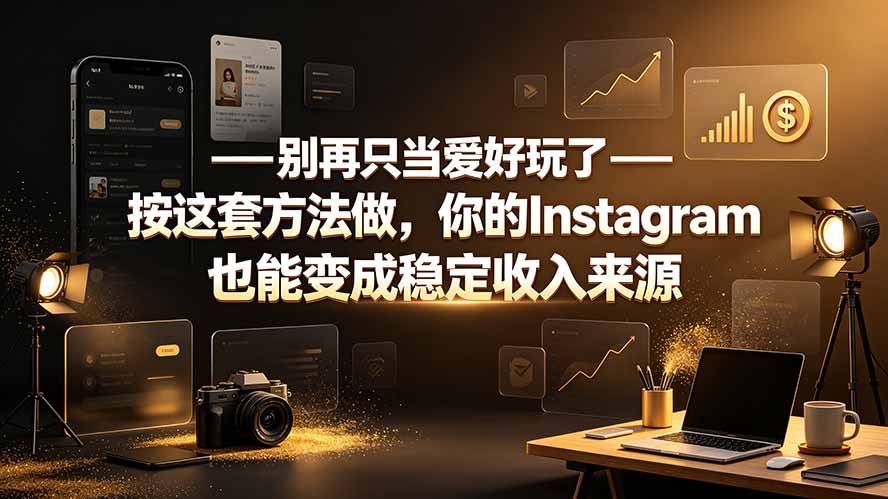 别再只当爱好玩了——按这套方法做，你的Instagram也能变成稳定收入来源-桀创项目掘金社