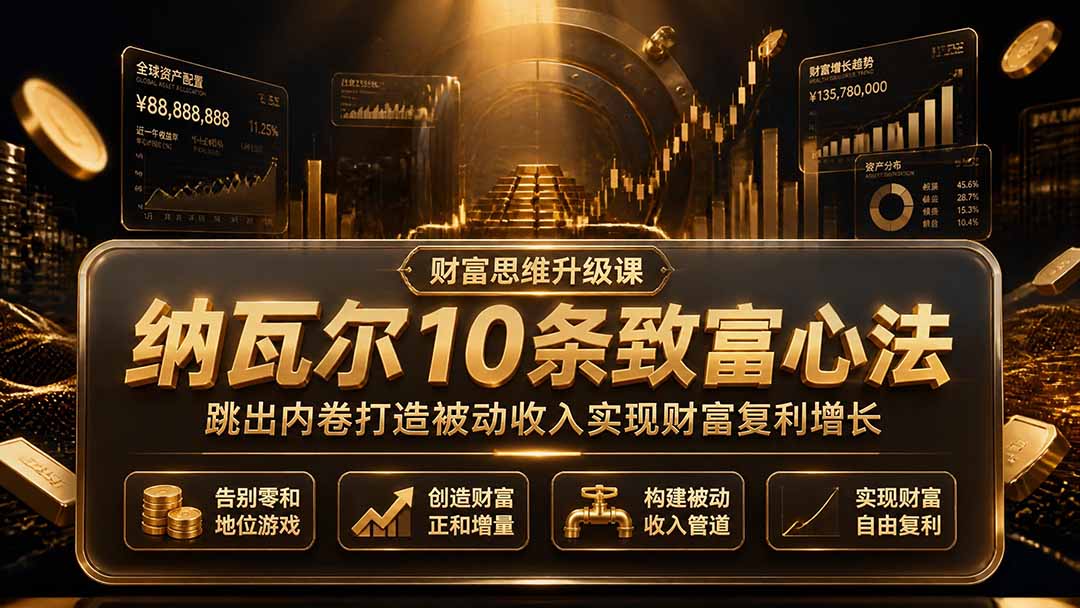 付费文章：纳瓦尔10条致富心法，跳出内卷打造被动收入实现财富复利增长-桀创项目掘金社