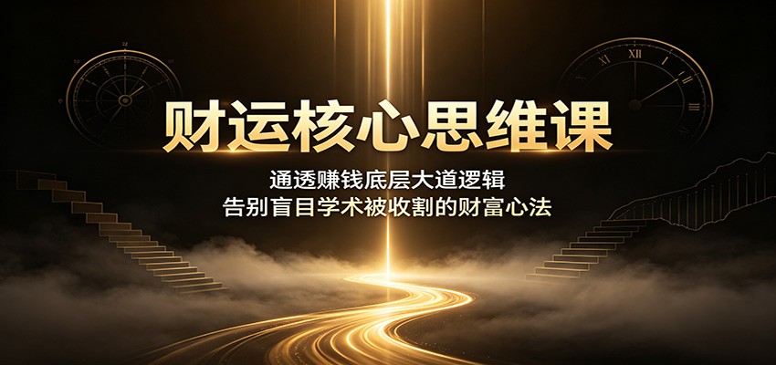 财运核心思维课：通透赚钱底层大道逻辑，告别盲目学术被收割的财富心法-桀创项目掘金社