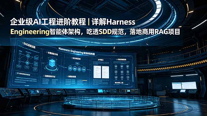 企业级AI工程进阶教程|详解Harness Engineering智能体架构,吃透SDD规范,落地商用RAG项目-桀创项目掘金社