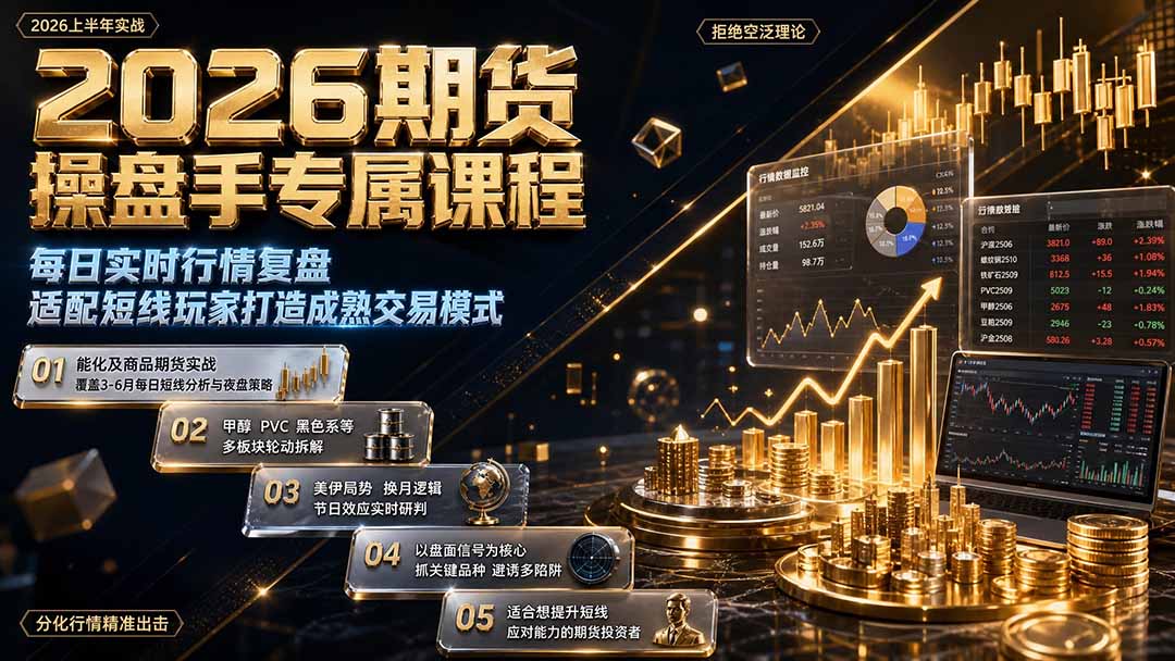 2026期货操盘手专属课程-更新8月，每日实时行情复盘，适配短线玩家打造成熟交易模式-桀创项目掘金社