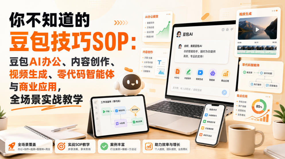 你不知道的豆包技巧SOP：豆包AI办公、内容创作、视频生成、零代码智能体与商业应用，全场景实战教学-桀创项目掘金社