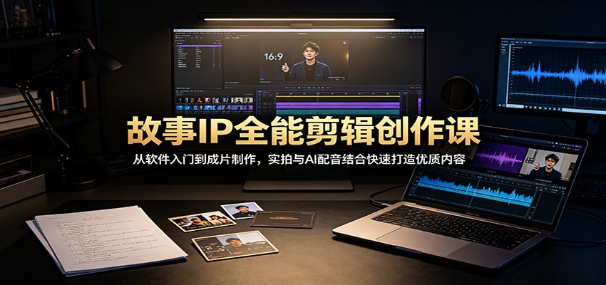 故事IP全能剪辑创作课：从软件入门到成片制作，实拍与AI配音结合快速打造优质内容-桀创项目掘金社
