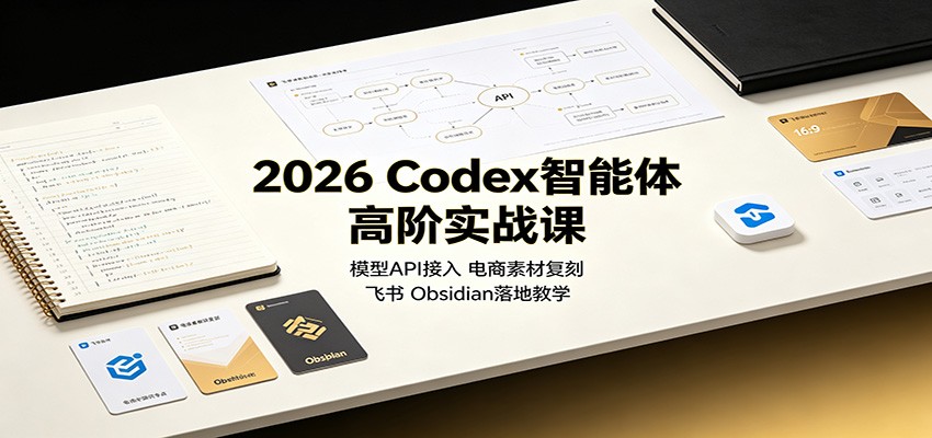 2026 Codex智能体高阶实战课：模型API接入，电商素材复刻，飞书Obsidian落地教学-桀创项目掘金社